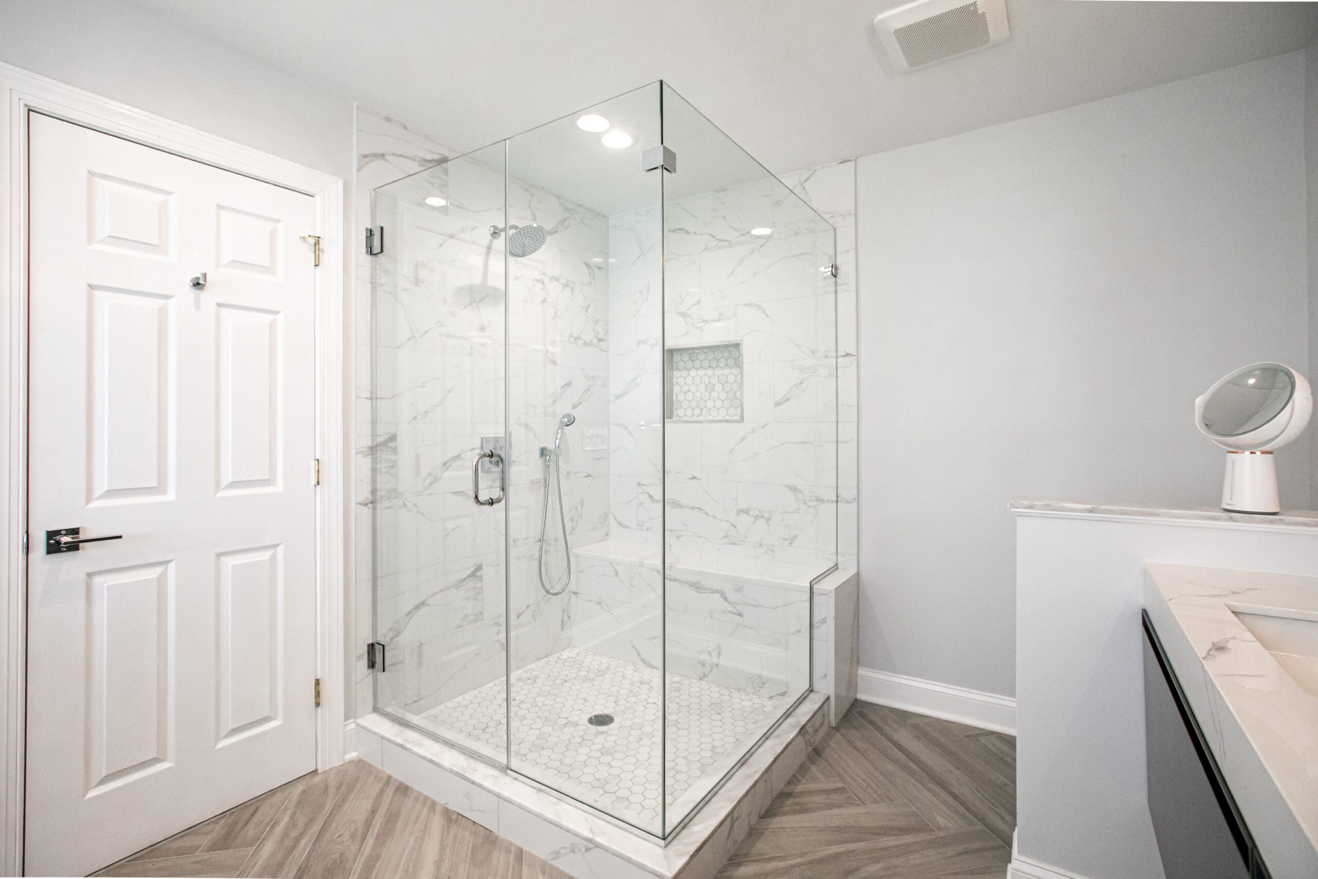A Modern Bathroom Makeover in Robbinsville for Two Busy Parents