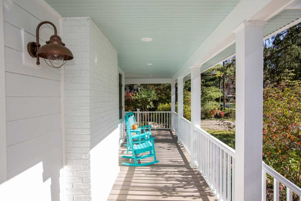 view of the covered front porch in a lawrenceville nj remodeled home